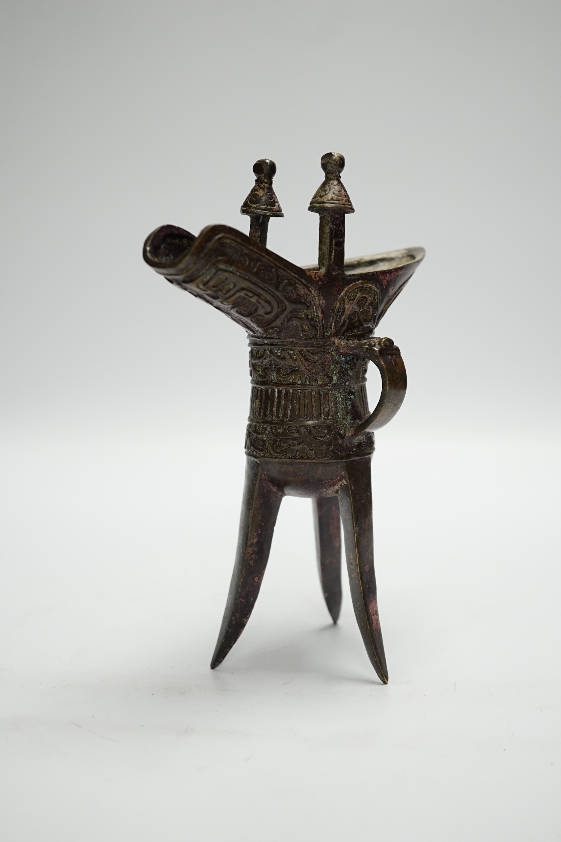 An archaistic bronze ewer, 20cm